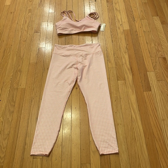 set sport bra and leggings Gingham checkered print - Picture 5 of 8